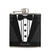 Tuxedo met gepersonaliseerde naam heupfles (Voorkant)