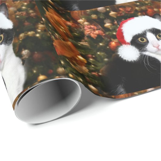 Tuxedo met kerstmis cadeaupapier (Rol Hoek)