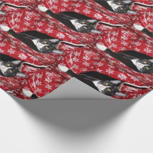 Tuxedo met kerstmis cadeaupapier (Hoek)