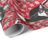 Tuxedo met kerstmis cadeaupapier (Rol Hoek)