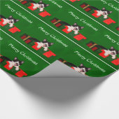 Tuxedo met kerstmis cadeaupapier (Hoek)