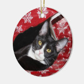 Tuxedo met kerstmis keramisch ornament (Links)