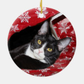 Tuxedo met kerstmis keramisch ornament (Achterkant)