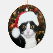 Tuxedo met kerstmis keramisch ornament (Links)