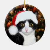 Tuxedo met kerstmis keramisch ornament (Achterkant)