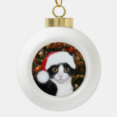 Tuxedo met kerstmis keramische bal ornament (Voorkant)