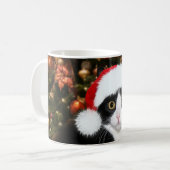 Tuxedo met kerstmis koffiemok (Voorkant links)