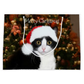 Tuxedo met kerstmis large cadeautasje (Voorkant)