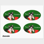 Tuxedo met kerstmis ovale sticker (Vel)