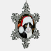 Tuxedo met kerstmis tin sneeuwvlok ornament (Links)