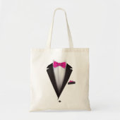 Tuxedo met roze Bowtie voor bruiloften Tote Bag (Voorkant)