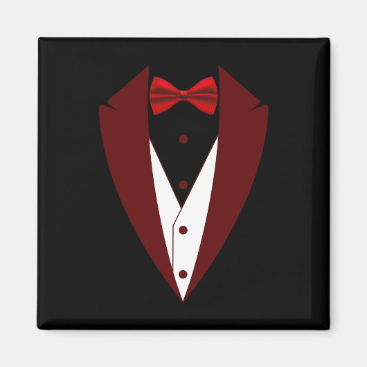 Tuxedo Met Vlinderdas Grappig - Halloween Bruidego Magneet (Voorkant)