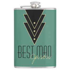 Tuxedo Modern Art Deco Best Man Heupfles