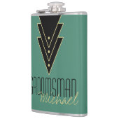 Tuxedo Modern Art Deco Groomsman Heupfles (Links)