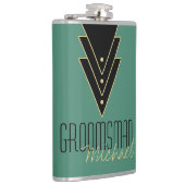 Tuxedo Modern Art Deco Groomsman Heupfles (Rechts)