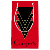 Tuxedo Modern Art Deco Klein Cadeauzakje (Voorkant)