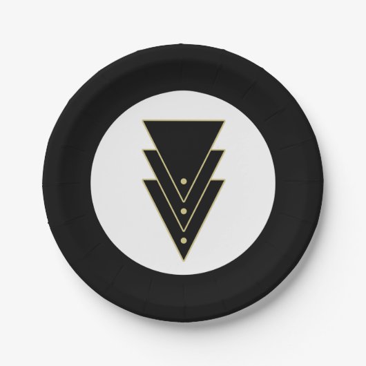 Tuxedo Modern Art Deco Papieren Bordje (Voorkant)