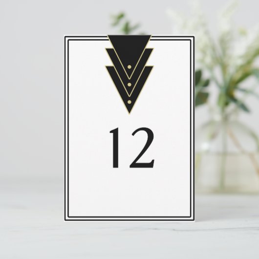 Tuxedo Modern Art Deco Tafelnummer (Staand voorkant)
