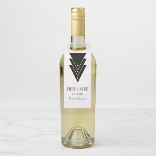 Tuxedo Modern Art Deco-viering Flessenhanger (Op fles)