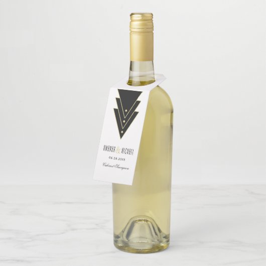 Tuxedo Modern Art Deco-viering Flessenhanger (Schuin)