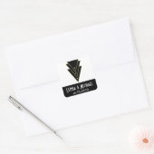 Tuxedo Modern Art Deco Wedding Vierkante Sticker (Envelop)