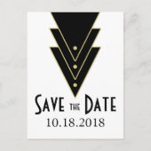 Tuxedo Moderne Art Deco Bewaar de Datum Aankondigingskaart (Voorkant)