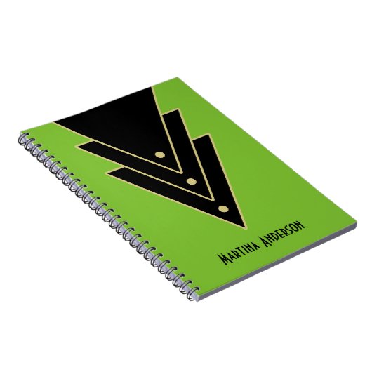 Tuxedo moderne art deco gepersonaliseerd notitieboek (Rechterzijde)