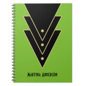 Tuxedo moderne art deco gepersonaliseerd notitieboek (Voorkant)