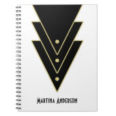 Tuxedo moderne art deco gepersonaliseerd notitieboek (Voorkant)