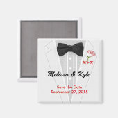 Tuxedo Monogram met Roos Magneet (Voorkant / Achterkant)