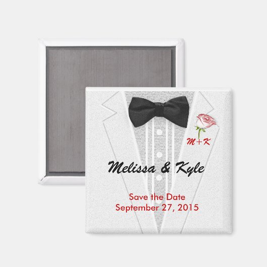 Tuxedo Monogram met Roos Magneet (Voorkant / Achterkant)