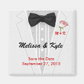 Tuxedo Monogram met Roos Magneet (Voorkant)