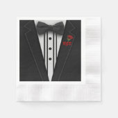 Tuxedo Monogram met Roos Servet (Voorkant)