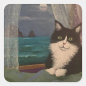 Tuxedo Moon Vierkante Sticker (Voorkant)