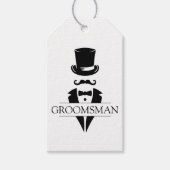 Tuxedo Mustache Groomsmen Cadeaulabel (Voorkant)