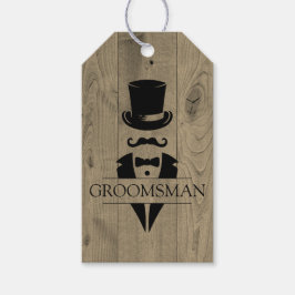 Tuxedo Mustache Groomsmen Gift Labels Cadeaulabel