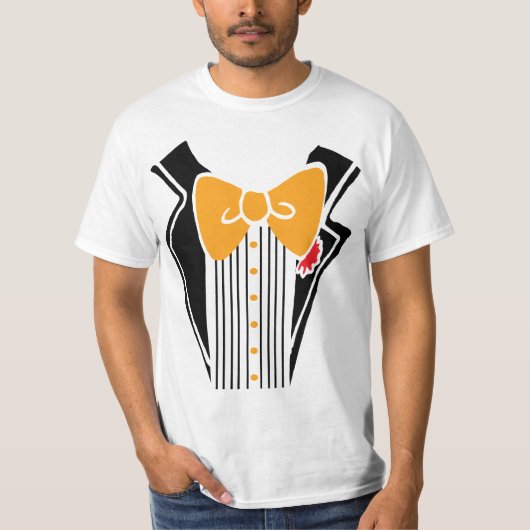 Tuxedo - Oranje Stropdas T-shirt (Voorkant)