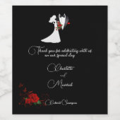 Tuxedo Pak & Bruid Silhouet Trouw Wijn Etiket (Enkel label)