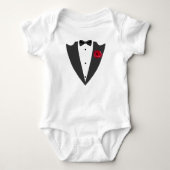 Tuxedo-pak en boeg-stropdas zwart-wit T-shirt (Voorkant)