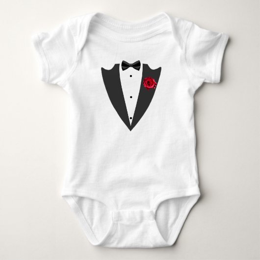 Tuxedo-pak en boeg-stropdas zwart-wit T-shirt (Voorkant)