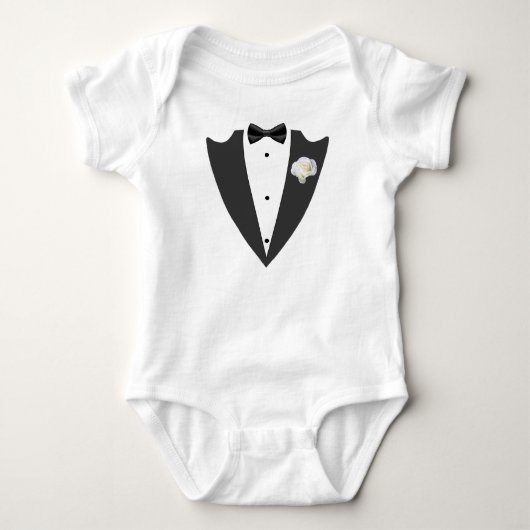 Tuxedo-pak en boeg-stropdas zwart-wit T-shirt (Voorkant)