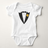 Tuxedo-pak en boeg-stropdas zwart-wit T-shirt (Voorkant)