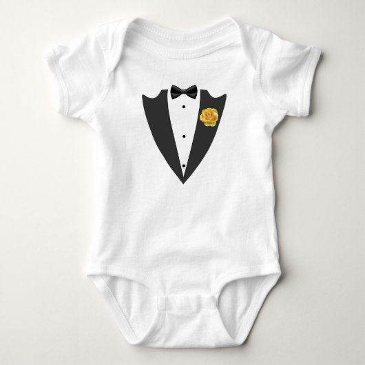 Tuxedo-pak en boeg-stropdas zwart-wit T-shirt (Voorkant)