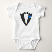 Tuxedo-pak en boeg-stropdas zwart-wit T-shirt (Voorkant)