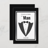 Tuxedo-pak en stropdas voor boog, zwart-wit bedankkaart (Voorkant / Achterkant)