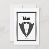 Tuxedo-pak en stropdas voor boog, zwart-wit bedankkaart (Voorkant)