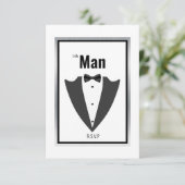 Tuxedo-pak en stropdas voor boog, zwart-wit bedankkaart (Staand voorkant)