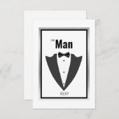 Tuxedo-pak en stropdas voor boog, zwart-wit bedankkaart (Voorkant / Achterkant)