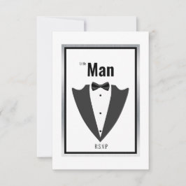 Tuxedo-pak en stropdas voor boog, zwart-wit bedankkaart