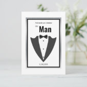 Tuxedo-pak en stropdas voor boog, zwart-wit bedankkaart (Staand voorkant)